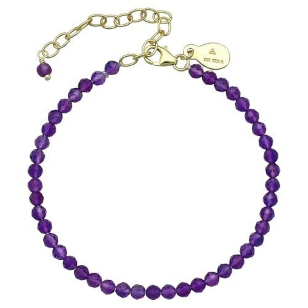 8688 Amethyst Bracelet , Certified 925 Sterling Silver with 18K Gold